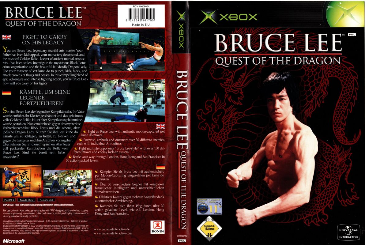 Bruce Lee Quest of the Dragon box art for Xbox